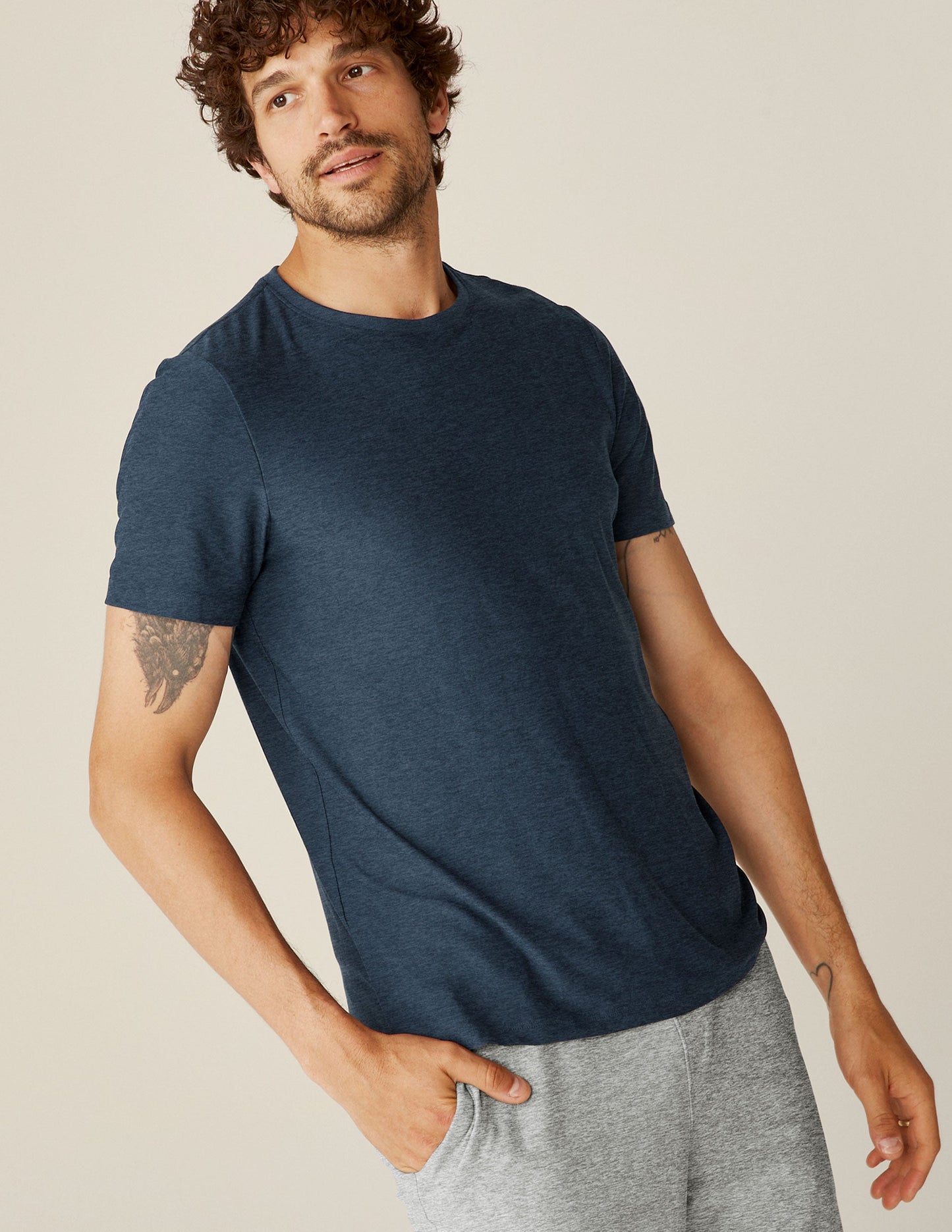 Beyond Yoga Nocturnal Navy Crew Tee