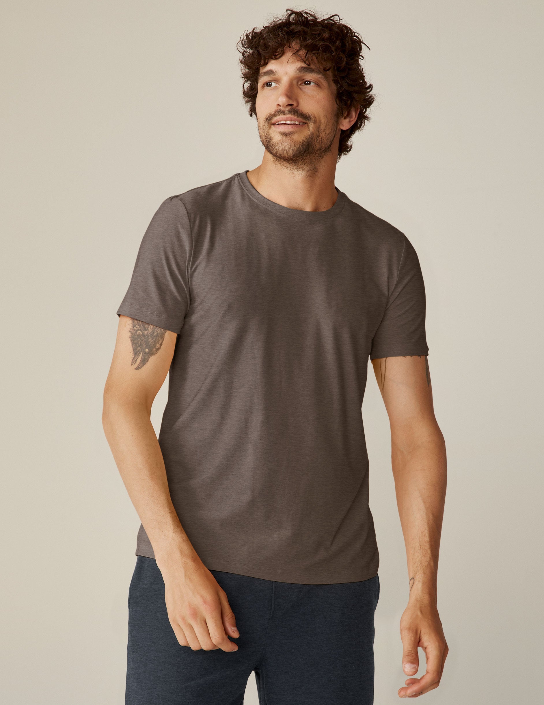 Men's Crew Neck Tee Soft Umber Heather