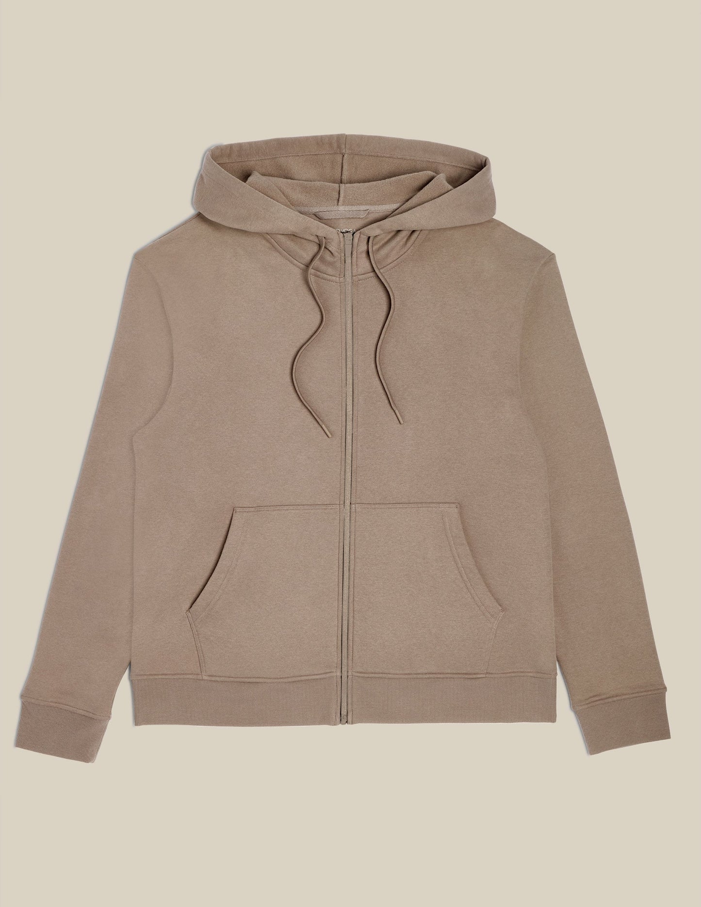 Brown Zip Front Hoodie