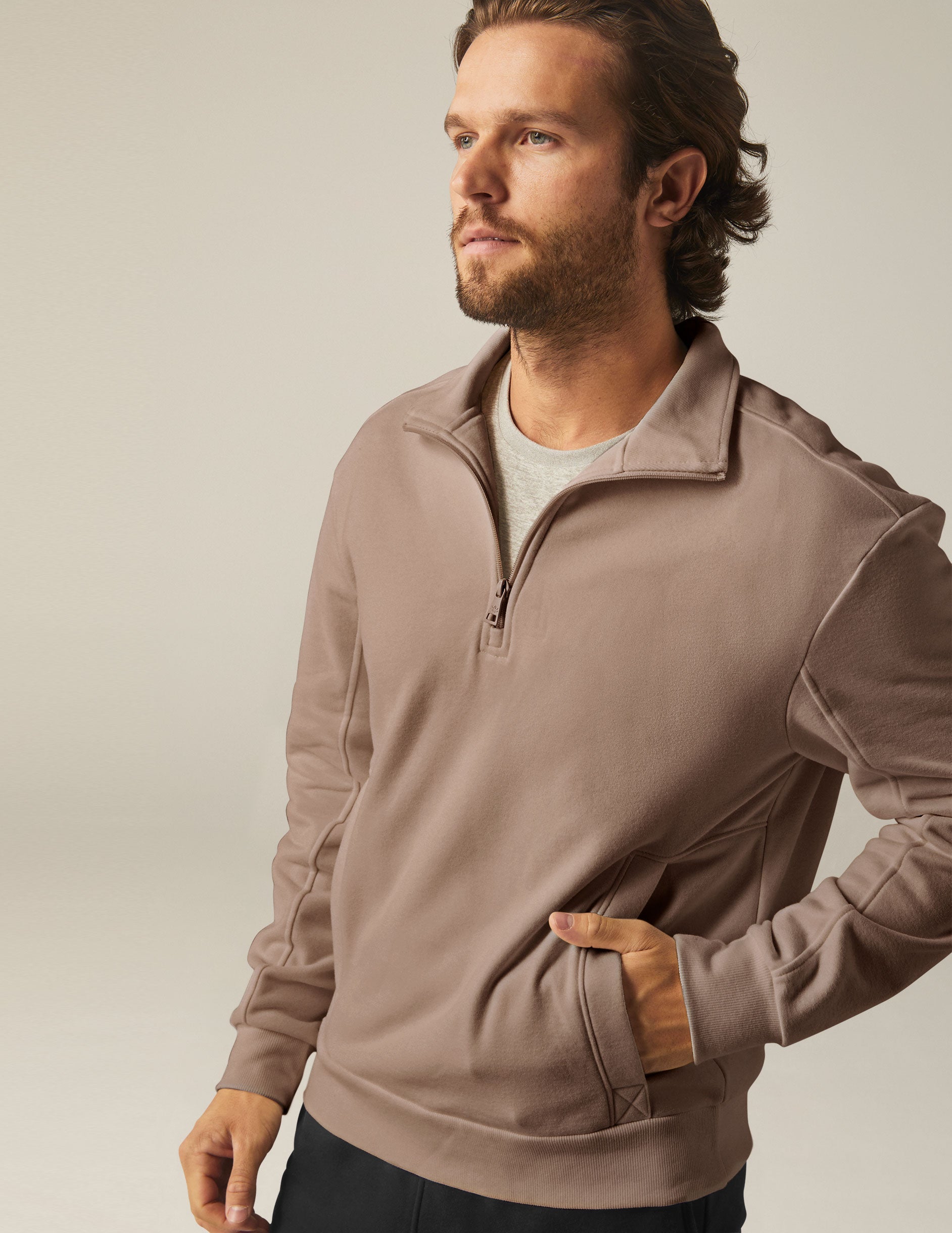 Brown Half Zip Pullover