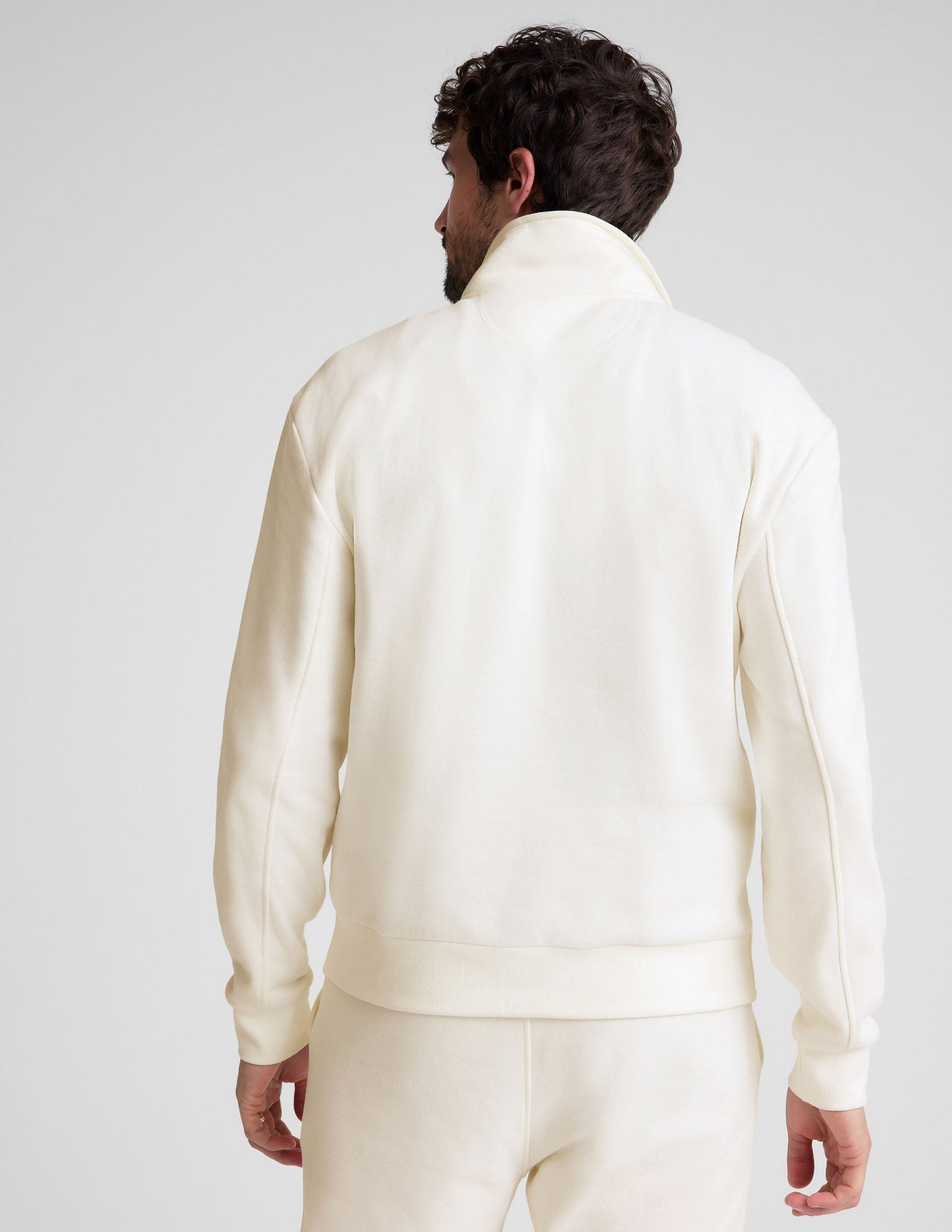 Mens White Half Zip Pullover