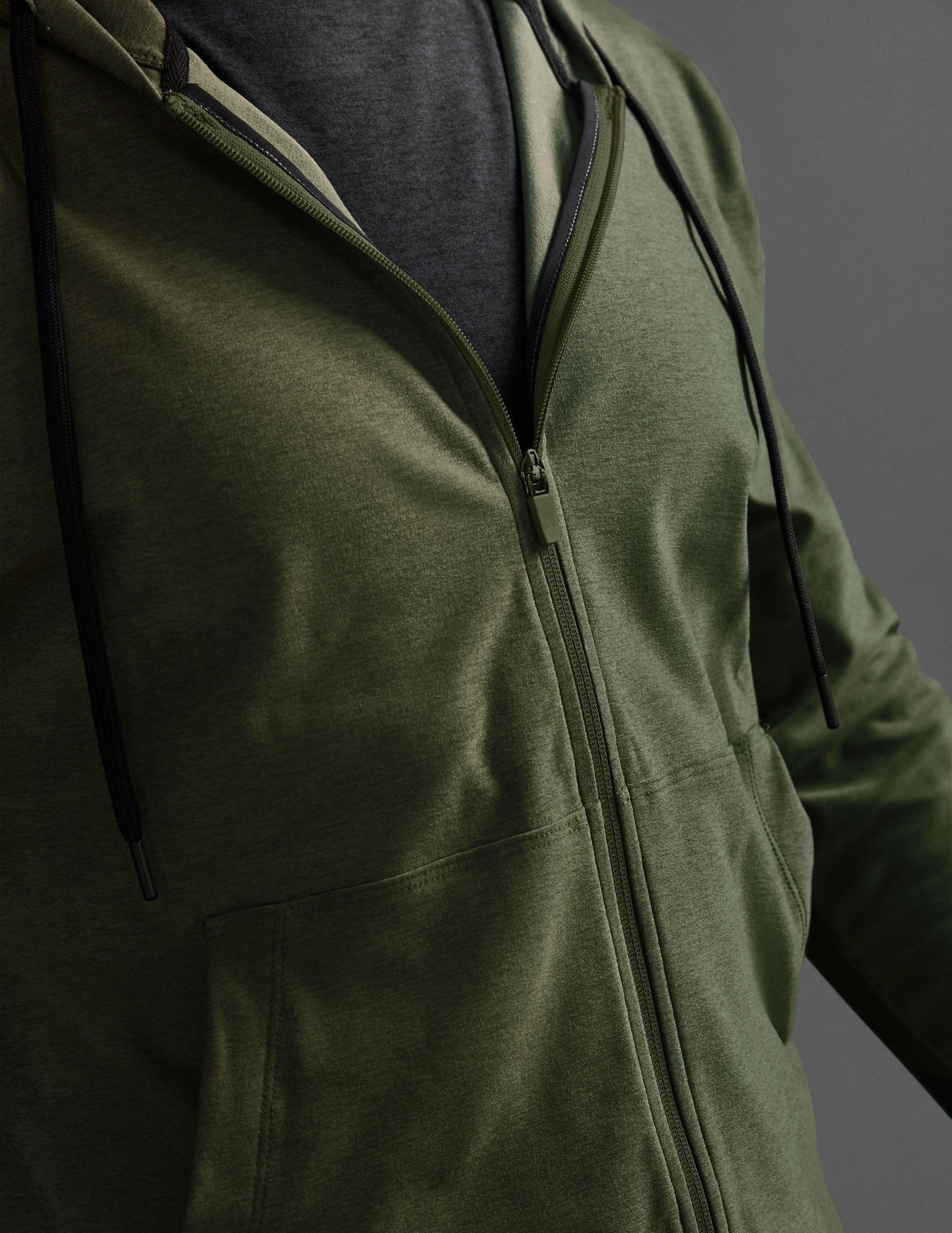 Beyond Olive Heather Men's Zip Hoodie